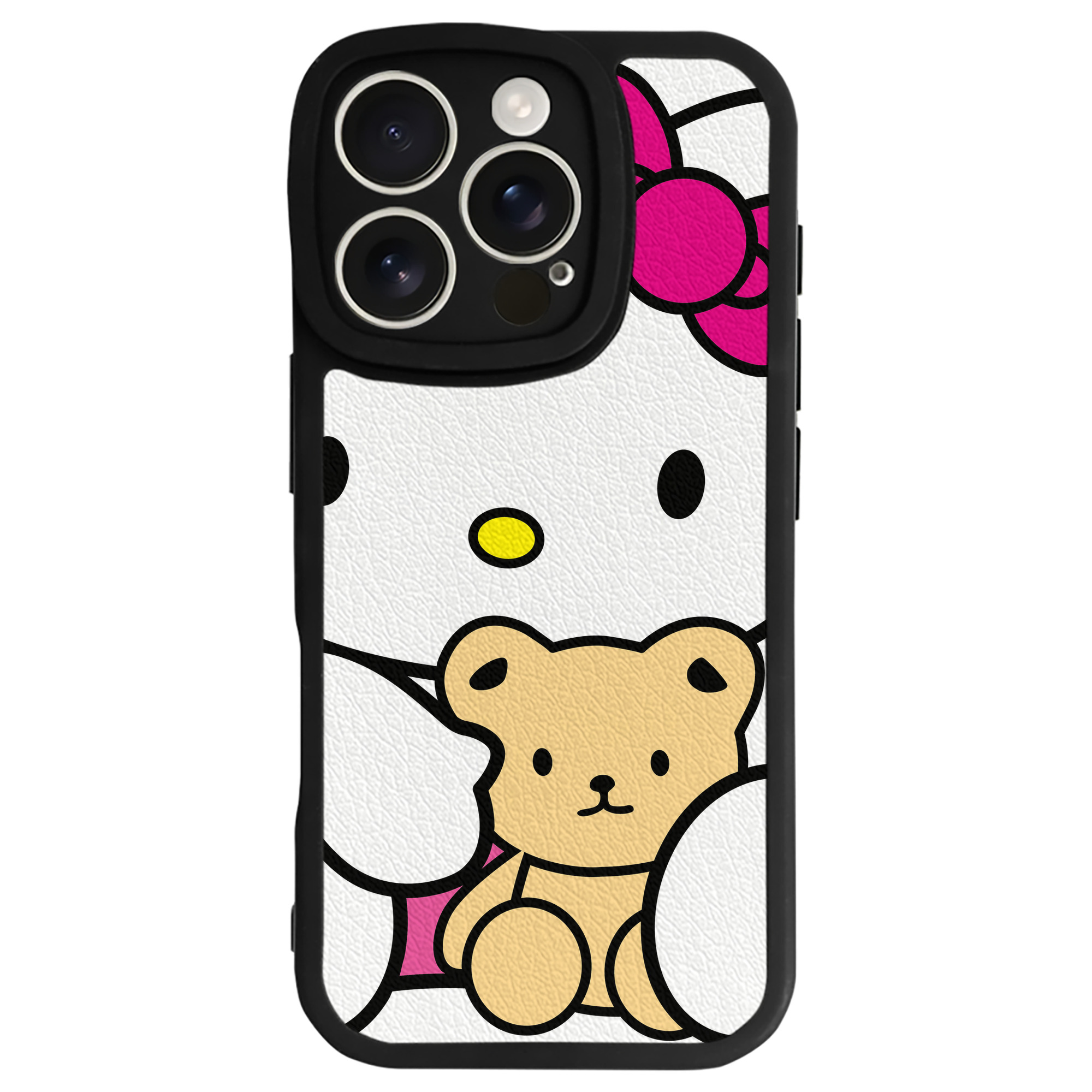 （画像用） Hello Kitty ハローキティ 【iPhone 16シリーズ対応】シリコンスマホケース（レザー調） 材質：シリコン